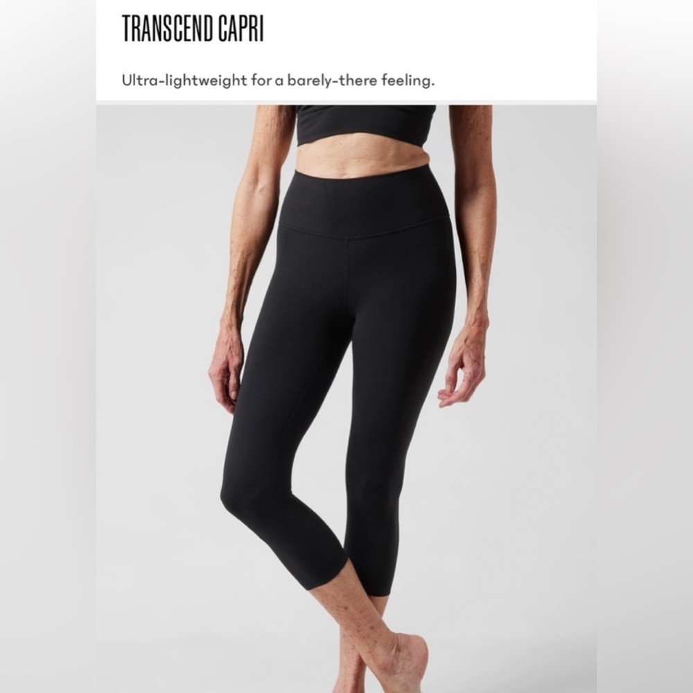 NWOT Athleta Transcend Capri Leggings In Black Activewear Women’s Size Medium